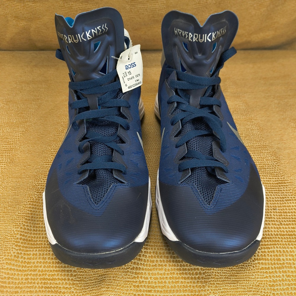 Nike Zoom Hyperquickness Mens 15 Midnight Navy Silver Blue 599420-400 Basketball - Picture 4 of 16